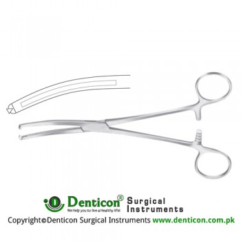 Maingot Hysterectomy Forcep Curved - 1 x 2 Teeth Stainless Steel, 25 cm - 9 3/4"